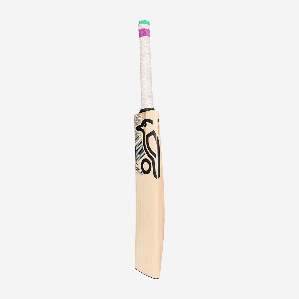 Kookaburra Prism Pro 2.1 Elite English Willow Cricket Bat – angled front view (left-hand orientation)