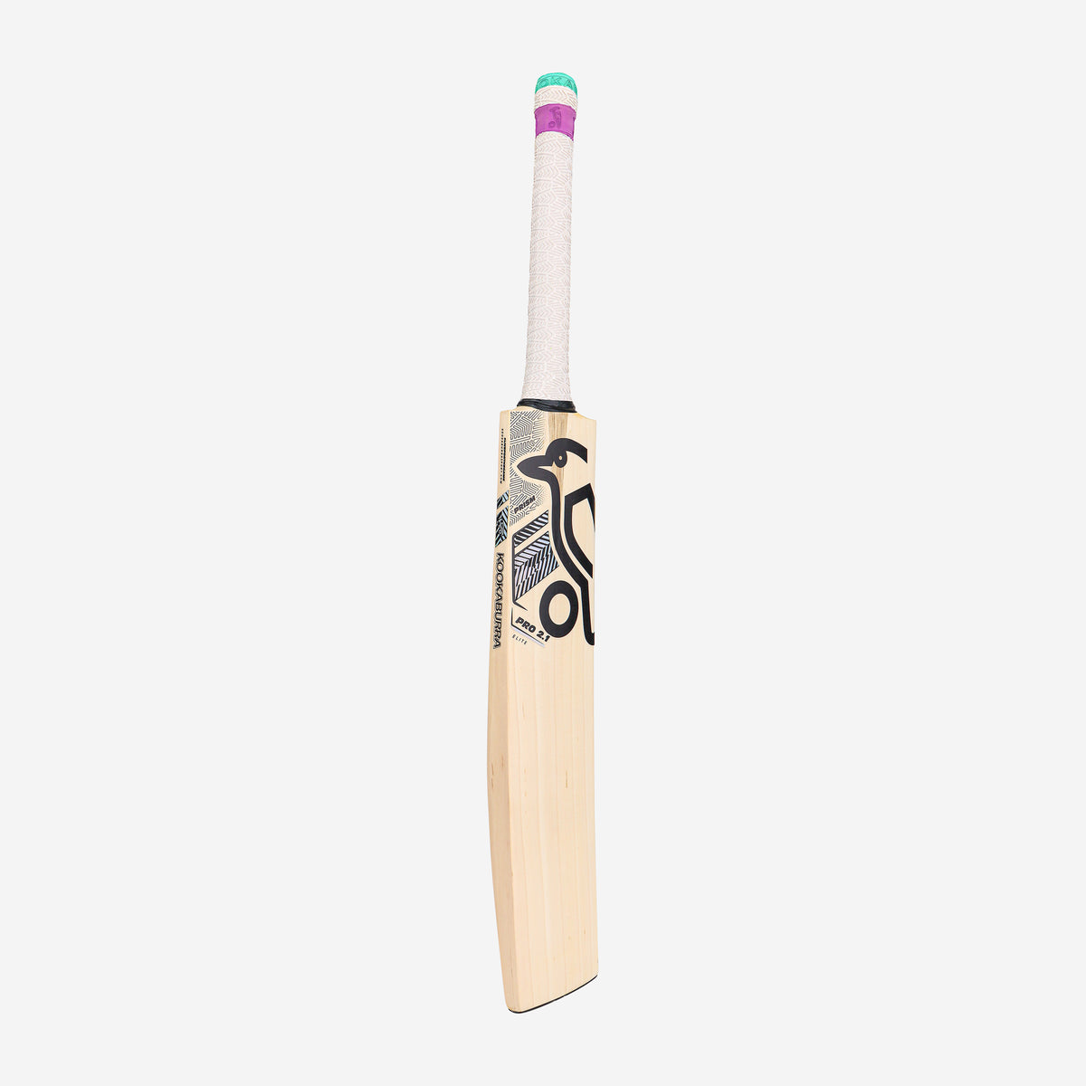 Kookaburra Prism Pro 2.1 Elite English Willow Cricket Bat – angled front view (right-hand orientation)