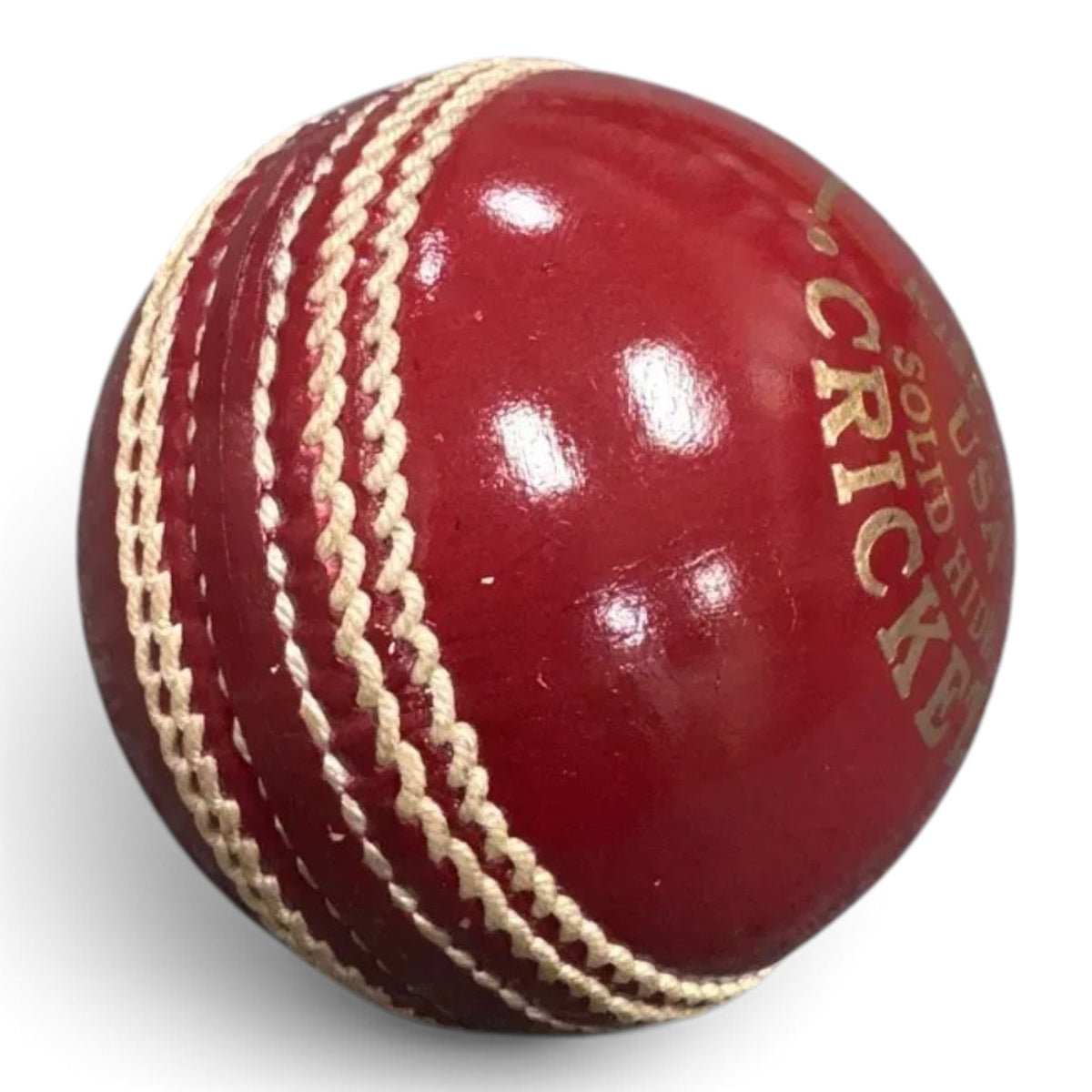 GO 156g red leather cricket ball with hand-stitched seam