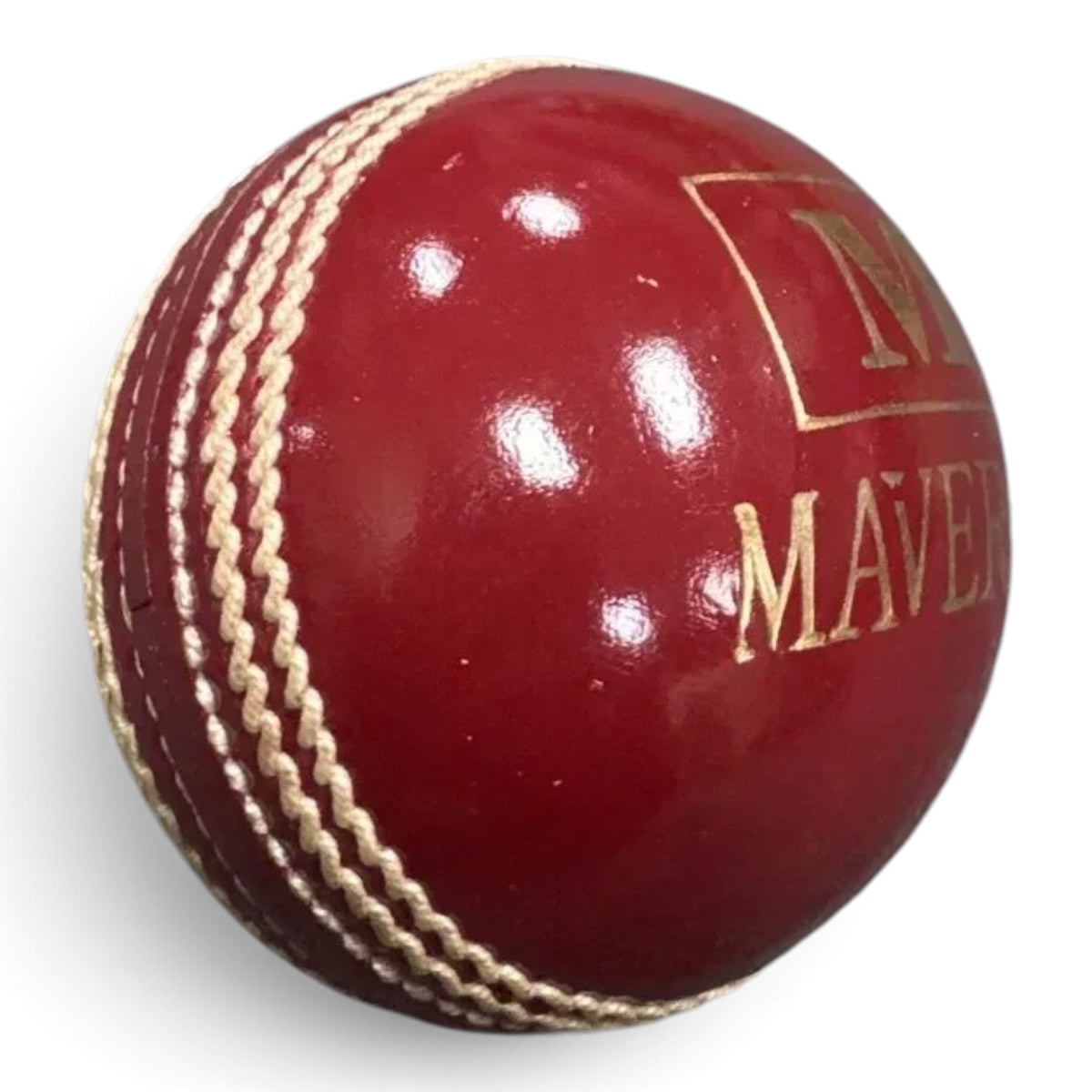 Maveric red leather cricket ball, four-piece 156g club match ball